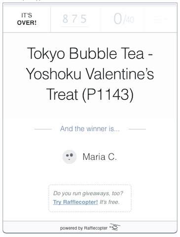 Tokyo Bubble Tea Contest Winner