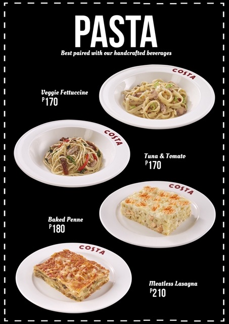 New Pasta Dishes at Costa Coffee